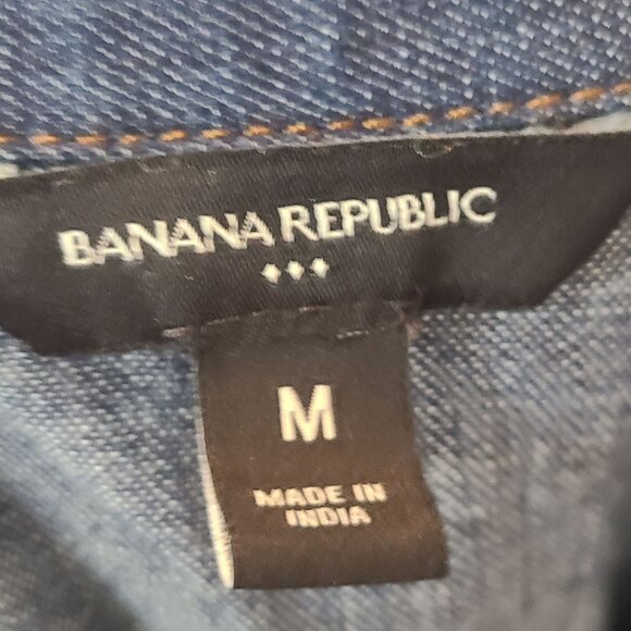 Banana Republic Button Up Tailored Jumpsuit Blue Women's Size M Classic - Picture 10 of 10